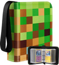 Lotadilo Mini 1-Pocket Card Binder – Holds 80 Cards, Green Checkered, Lightweight & Portable for Sports & Game Cards