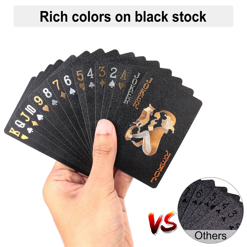 LotFancy 2 Decks Plastic Playing Cards - Waterproof Bridge Size with Cases, for Pool Beach Magic