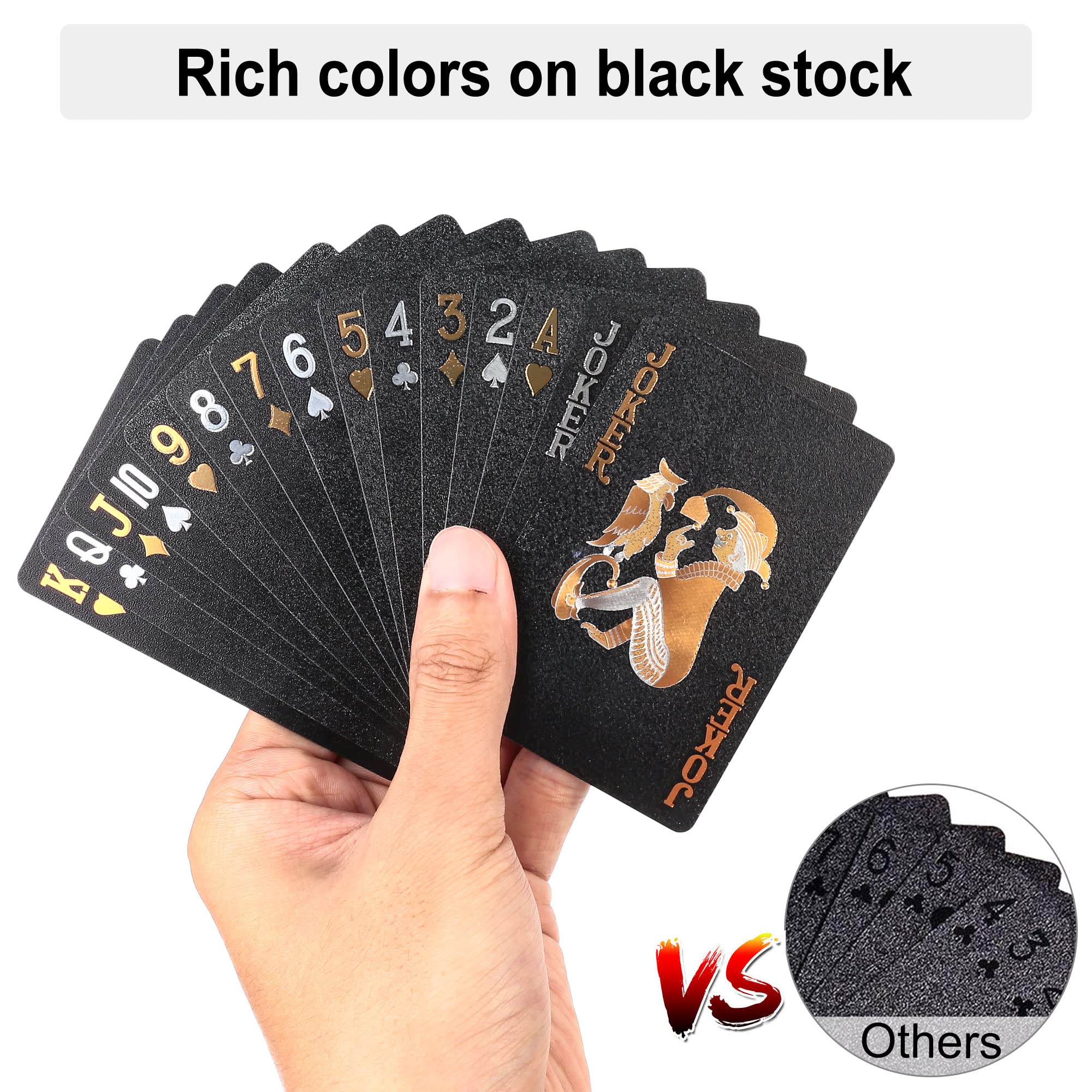 LotFancy 2 Decks Plastic Playing Cards - Waterproof Bridge Size with Cases, for Pool Beach Magic