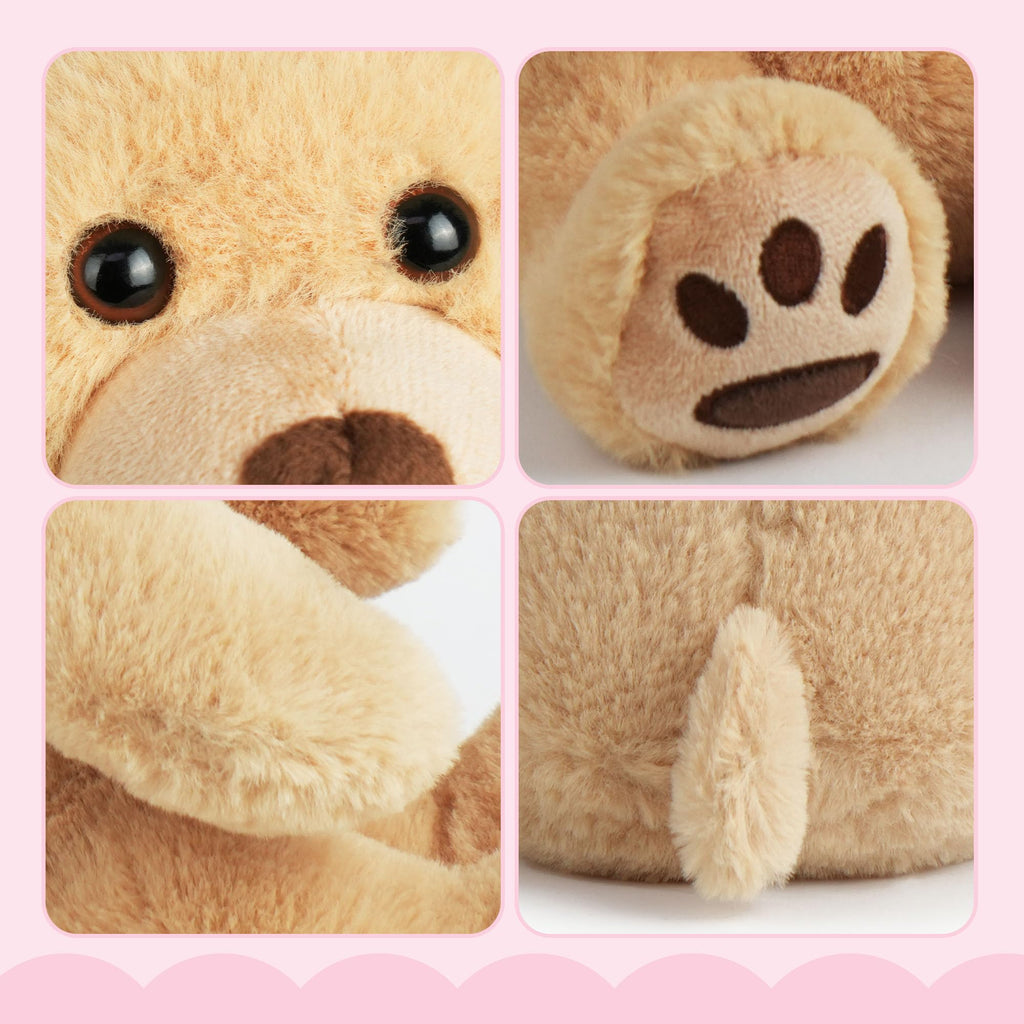 LotFancy 8-Inch Light Brown Teddy Bear – Soft Plush Stuffed Animal for Kids