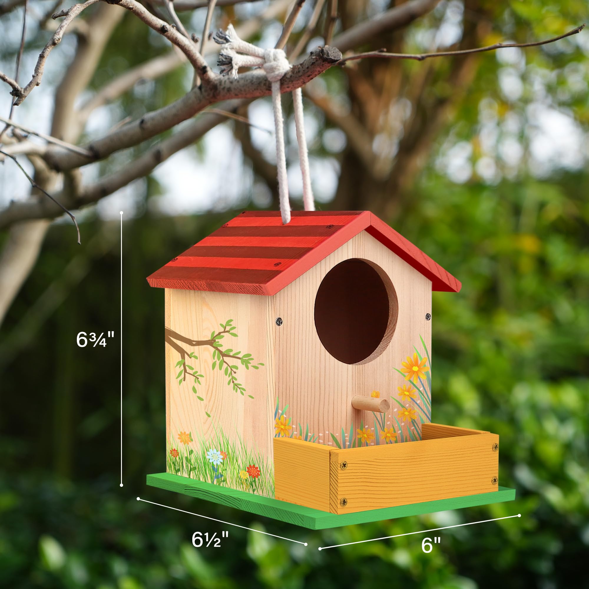 LotFancy DIY Birdhouse Kit – Build and Paint Your Own Wooden Bird House for Kids Ages 4+
