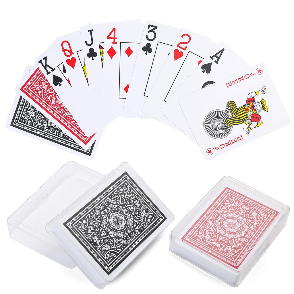 LotFancy Waterproof Plastic Playing Cards 2 Decks Jumbo Index Large Print for Pool Beach & Poker