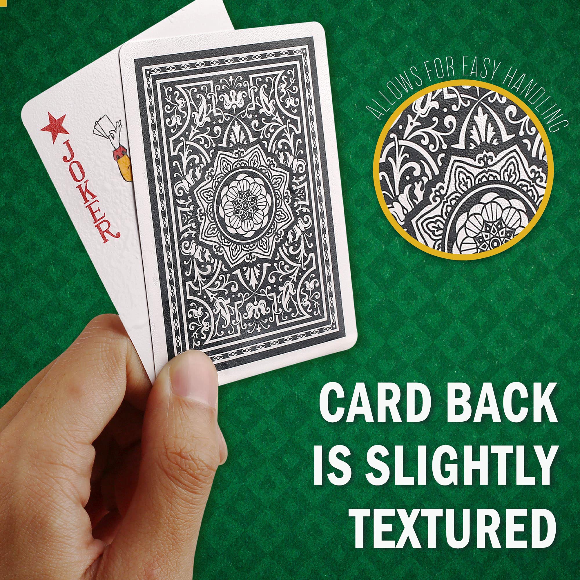 LotFancy Waterproof Plastic Playing Cards 2 Decks Jumbo Index Large Print for Pool Beach & Poker