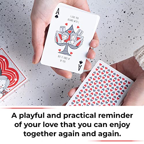 Love You Playing Cards, Red & Medieval Black Deck with Unique Hand Drawn Love Artwork