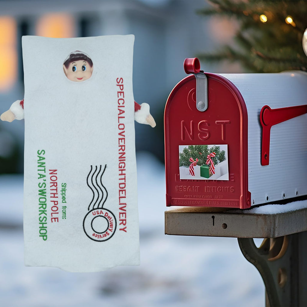 LovelfStory Santa's Letter Couture Elf Doll Clothes - White Outfit for Boy or Girl Elf Dolls
