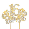 Lovelyshop Gold Wings Cake Topper with Crystals – Sweet 16 Decoration