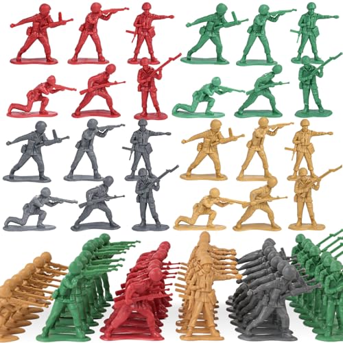 LovesTown 120PCS Army Men Set – 4 Colors Toy Soldiers for Battles, Dioramas & Party Games