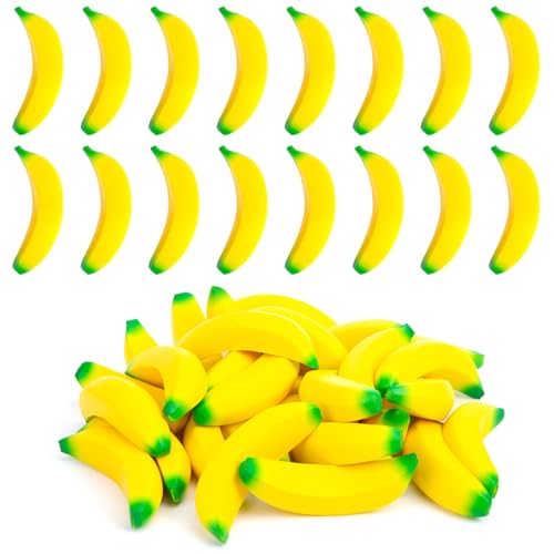 LovesTown 15 Pack Banana Stress Toys - Mini Fidget Squeeze Toys for Kids Party Favors, Classroom Prizes, Stocking Stuffers