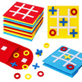 LovesTown 15-Pack Mini Felt Tic Tac Toe Game - Portable Travel Board Game for Kids Parties and Classroom
