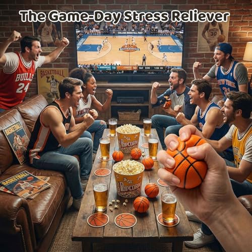 LovesTown 20 Pack Mini Basketball Stress Balls – 2.5 Inch Foam Squeeze Toys for Kids and Adults