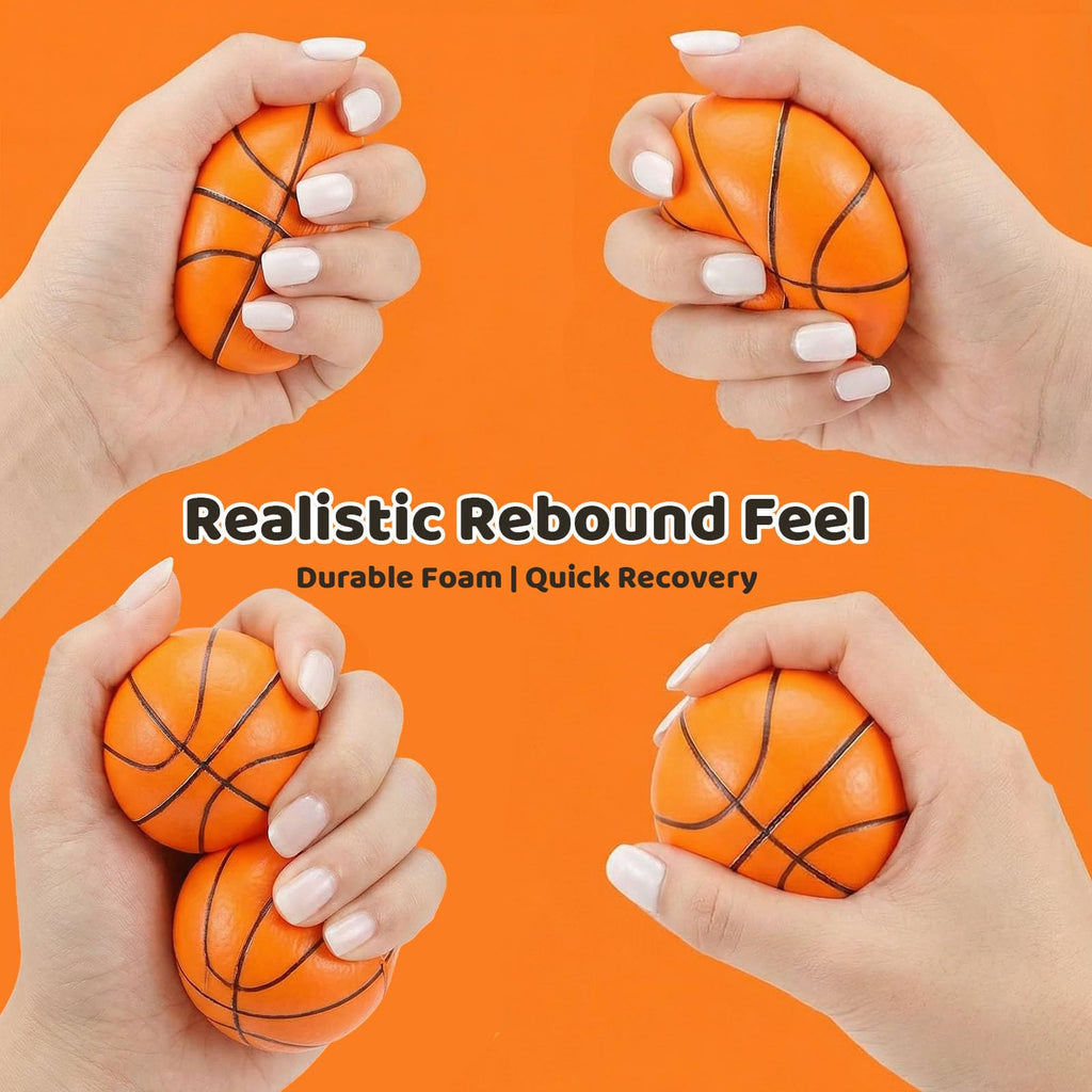 LovesTown 20 Pack Mini Basketball Stress Balls – 2.5 Inch Foam Squeeze Toys for Kids and Adults