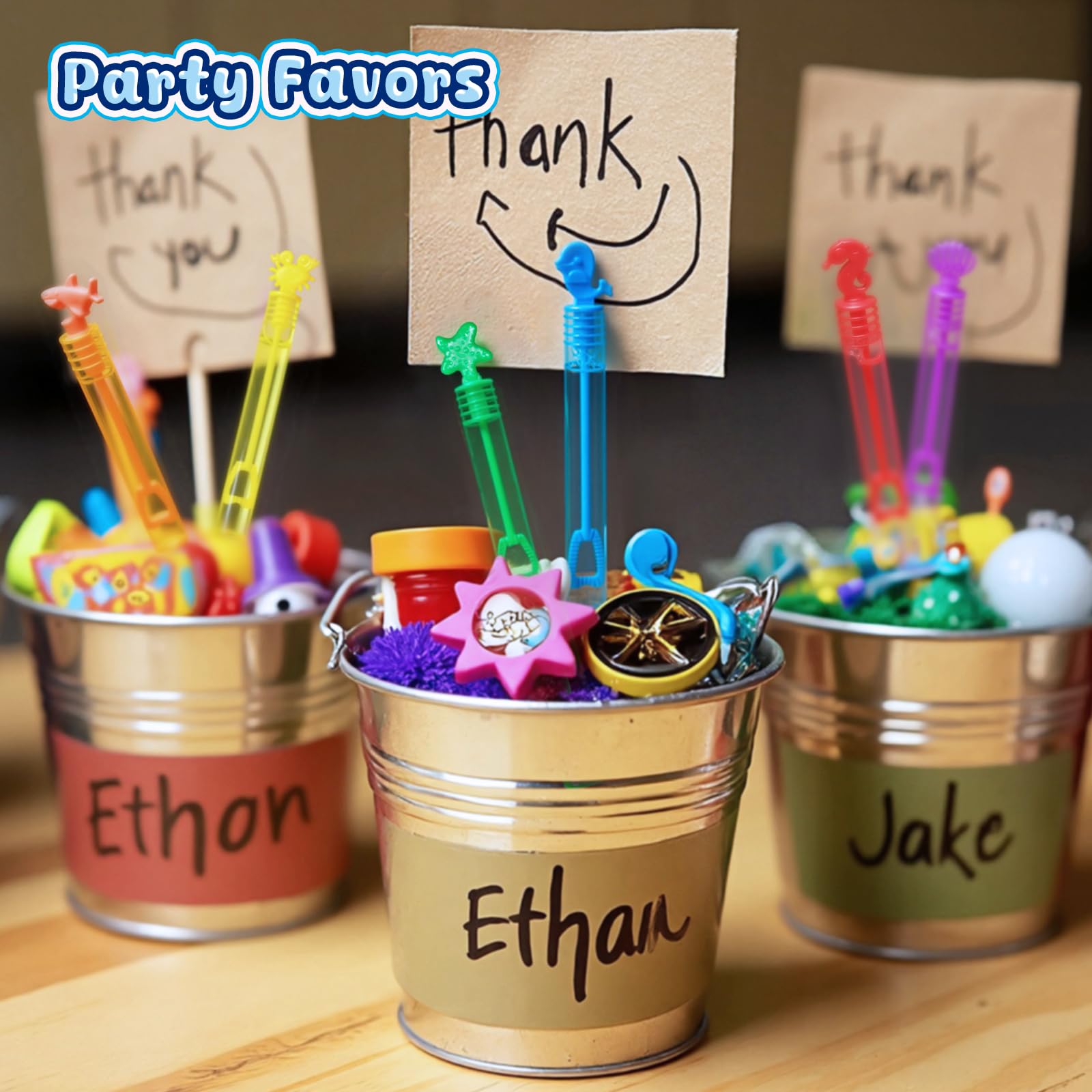 LovesTown 32-Pack Ocean Animal Bubbles Party Favors - Mini Bubble Wands for Kids, Under the Sea Theme, Classroom Prizes & Goodie Bag Stuffers