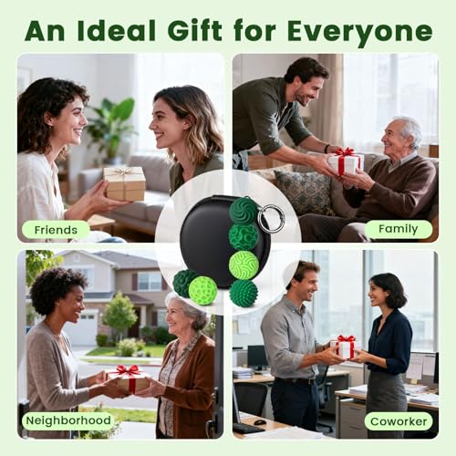 LovesTown 6 Magnetic Fidget Balls in Green - Silicone Sensory Toys for Anxiety Relief and Focus