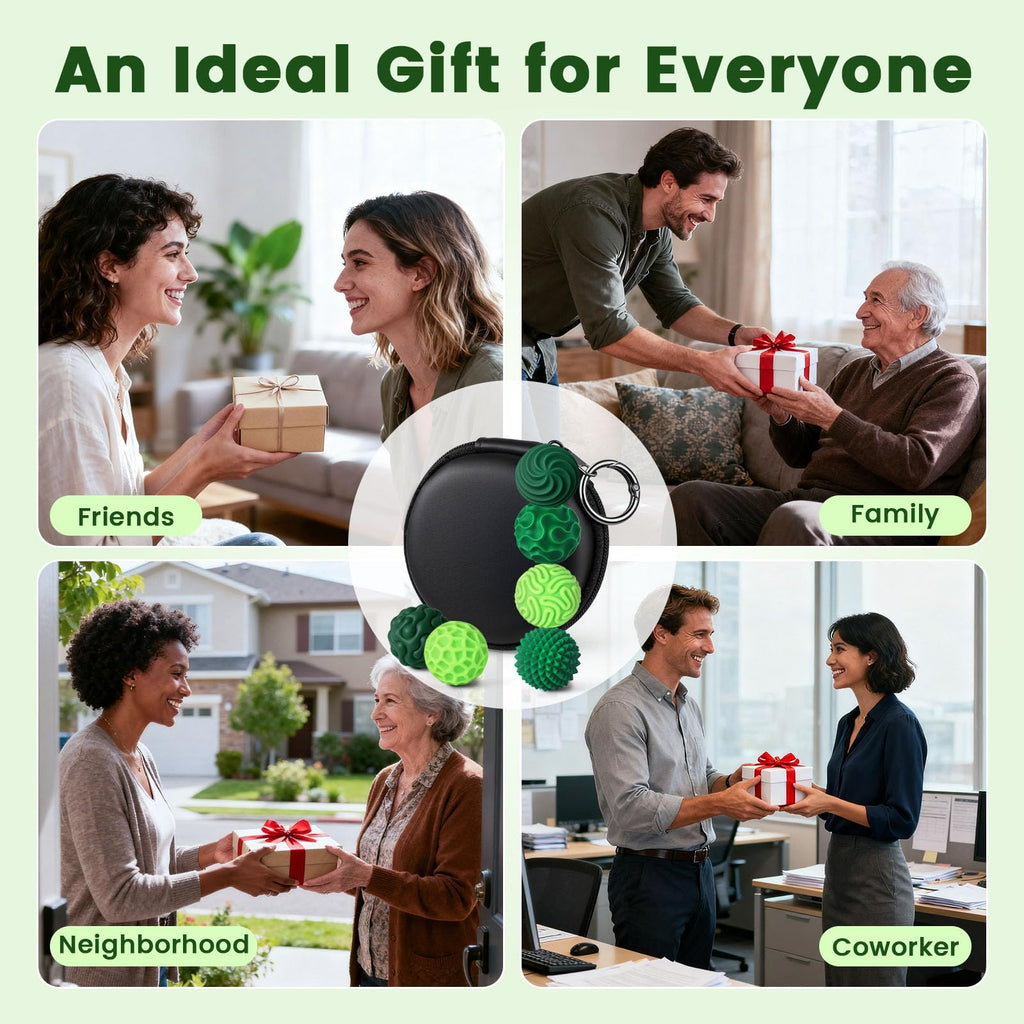 LovesTown 6 Magnetic Fidget Balls in Green - Silicone Sensory Toys for Anxiety Relief and Focus