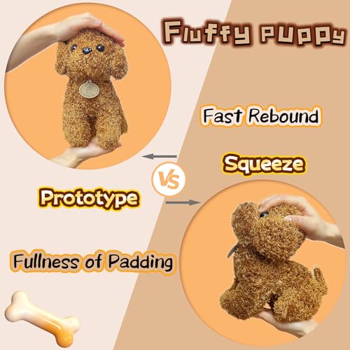 LoYuSenn 10-Inch Brown Teddy Dog Stuffed Animal - Soft Plush Puppy for Kids and Gifts