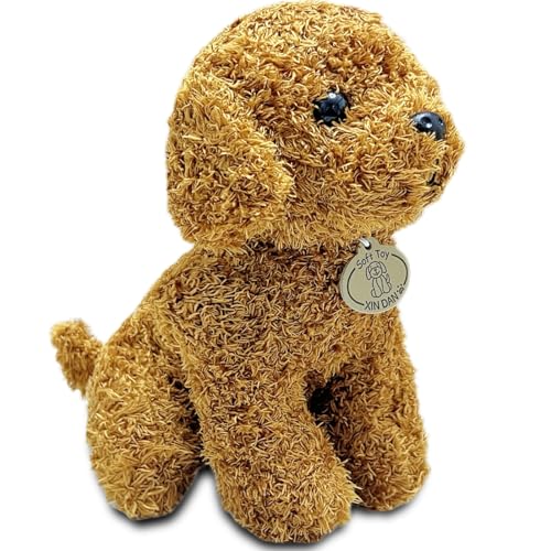 LoYuSenn 10-Inch Brown Teddy Dog Stuffed Animal - Soft Plush Puppy for Kids and Gifts