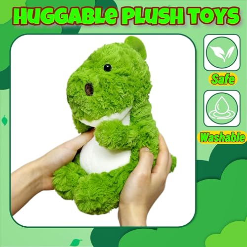 LoYuSenn Green Dinosaur Stuffed Animal – 12-Inch Soft Dino Plush Toy for Kids