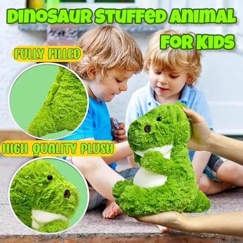 LoYuSenn Green Dinosaur Stuffed Animal – 12-Inch Soft Dino Plush Toy for Kids