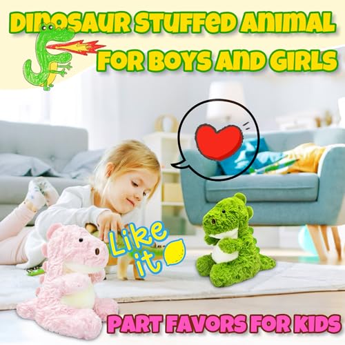 LoYuSenn Green Dinosaur Stuffed Animal – 12-Inch Soft Dino Plush Toy for Kids