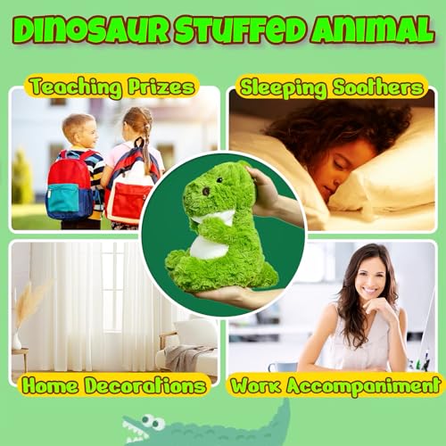 LoYuSenn Green Dinosaur Stuffed Animal – 12-Inch Soft Dino Plush Toy for Kids