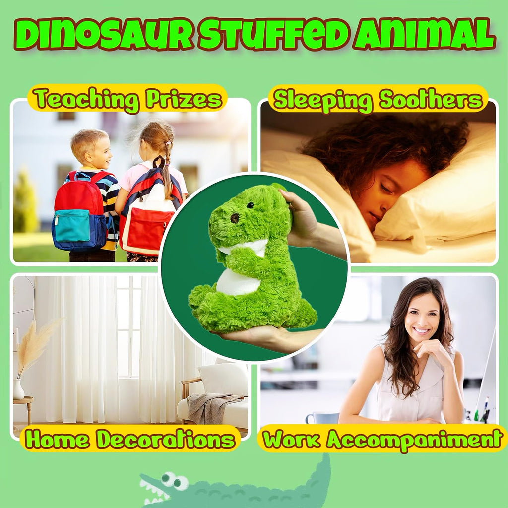 LoYuSenn Green Dinosaur Stuffed Animal – 12-Inch Soft Dino Plush Toy for Kids
