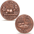LParkin Just One More Chapter Cat Coin – Solid Copper Bookish Gift for Readers