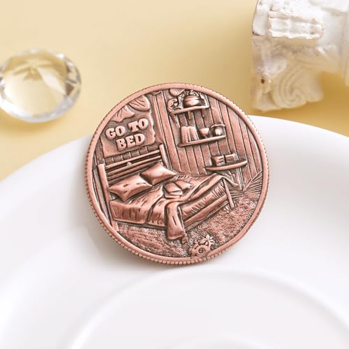 LParkin Just One More Chapter Cat Coin – Solid Copper Bookish Gift for Readers