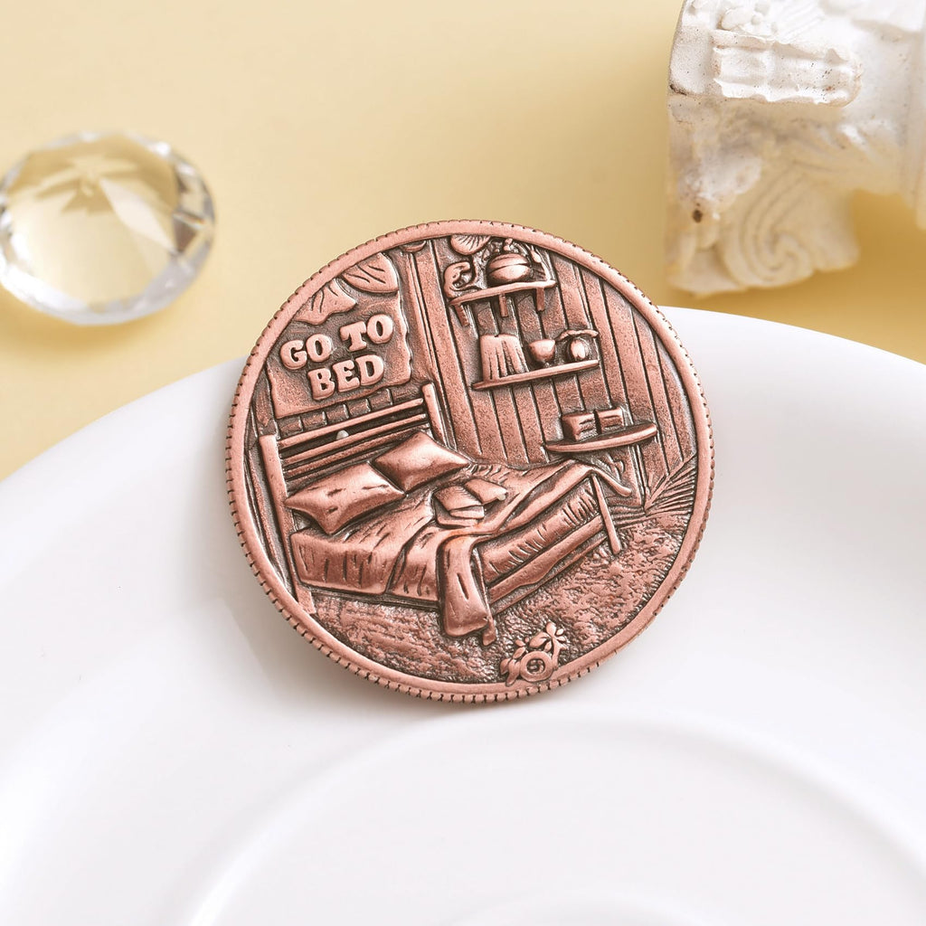 LParkin Just One More Chapter Cat Coin – Solid Copper Bookish Gift for Readers