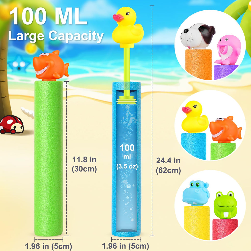 LQYoyz 6-Pack Water Guns - 40ft Range, Floating Blasters for Kids Ages 3-12, Summer Pool Beach Toy