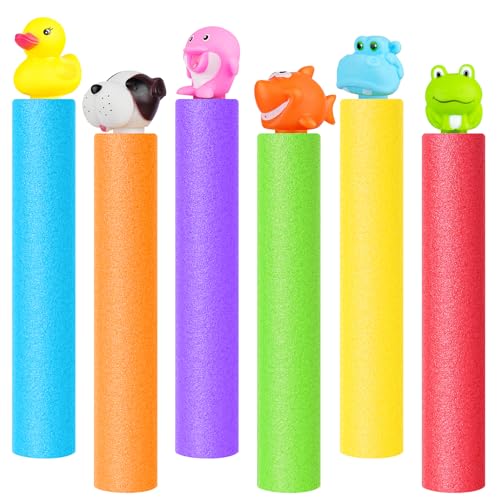 LQYoyz 6-Pack Water Guns - 40ft Range, Floating Blasters for Kids Ages 3-12, Summer Pool Beach Toy