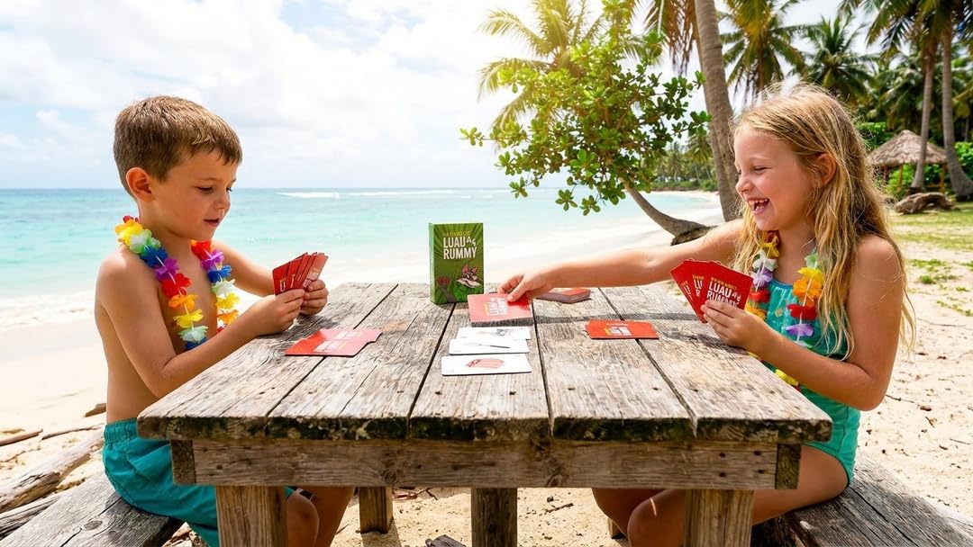 Luau Rummy Card Game (Red Deck) – Fast Family Rummy-Style Fun for Ages 5+