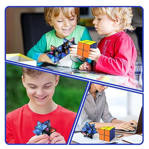 Luaxkpi 2-in-1 Infinity Cube Fidget Toy - Magic Cube for Kids Ages 6-12, Stress Relief Travel Toy