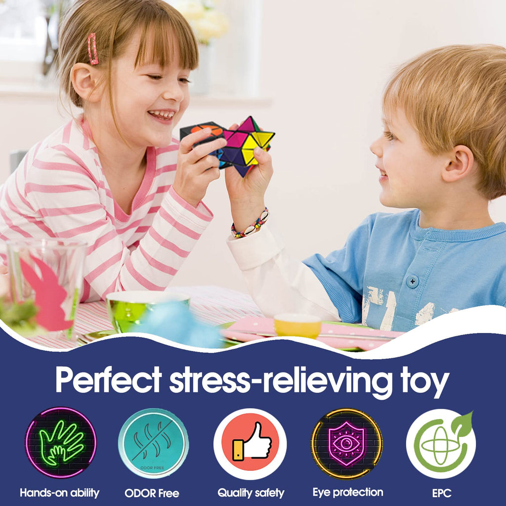 Luaxkpi 2-in-1 Magic Cube Fidget Toy – Educational Toy for Boys Girls Ages 7-12, Space Planet Design