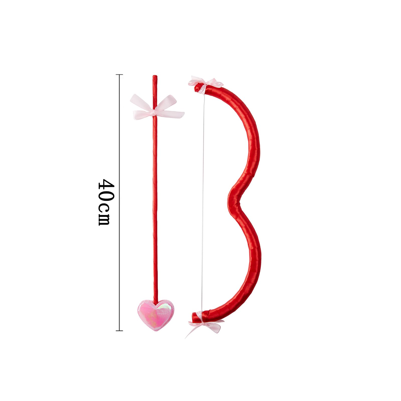 Lucakuins Cupid Mini Bow Arrow Set – Foam & Cloth Costume Prop for Valentine's Day or Halloween