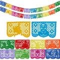 Lucha Libre Party Decorations – Plastic Papel Picado Banners (2 Pack, 10 Flags Each) by TexMex Fun Stuff