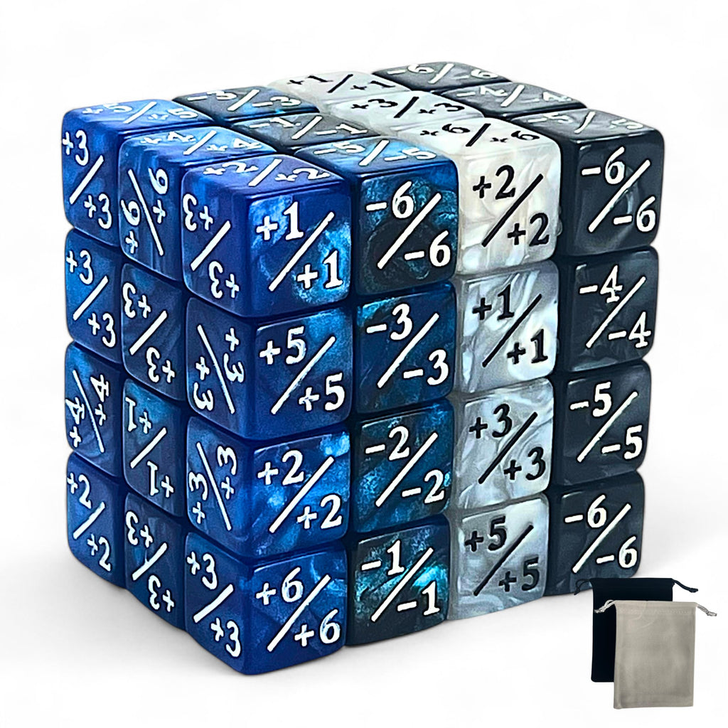 Luck Lab 48-Piece MTG Life Counter Dice Set - Pearl Spindown Counters for Magic: The Gathering with Two Bags