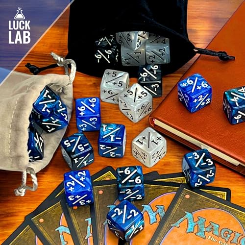 Luck Lab 48-Piece MTG Life Counter Dice Set - Pearl Spindown Counters for Magic: The Gathering with Two Bags