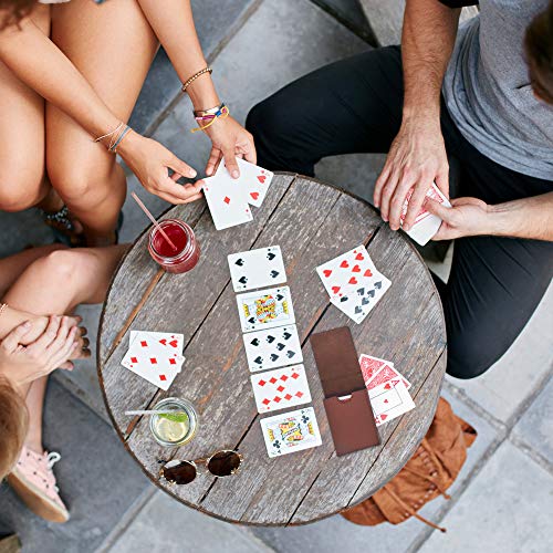 Luck Lab Single Deck Leather Playing Card Case - Brown Faux Leather with Magnetic Closure