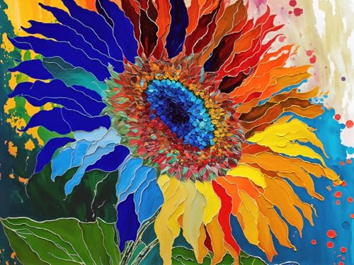 Lucky Puzzles Sunflower Radiance 500-Piece Jigsaw Puzzle – Floral Artwork for Adults, Moderate Difficulty