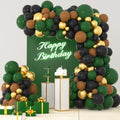 LUDEOU Dark Green Black Gold Balloon Arch Kit – 116-Piece Set for Football, Safari, Camo, or Video Game Parties
