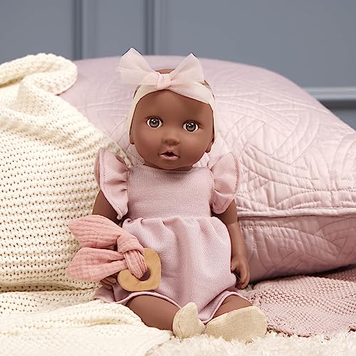 LullaBaby 14-Inch Baby Doll Outfit: Pink Dress, Headband, Teether & Shoes