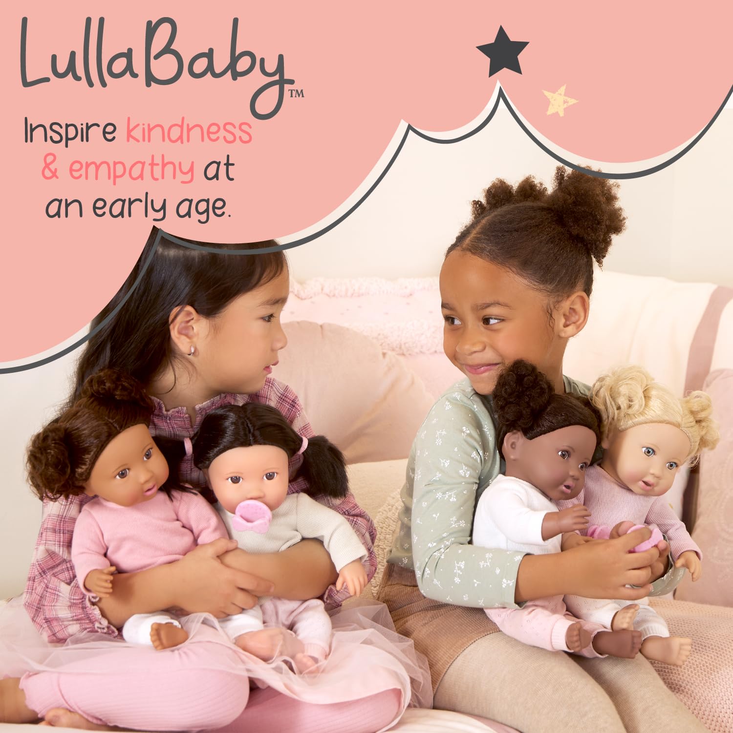 LullaBaby 14-Inch Baby Doll Outfit: Pink Dress, Headband, Teether & Shoes