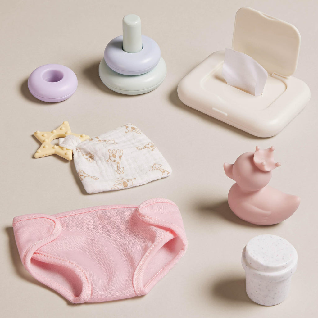 LullaBaby 9-Piece Changing Set – Baby Doll Accessories for Nurturing Pretend Play, Ages 2+