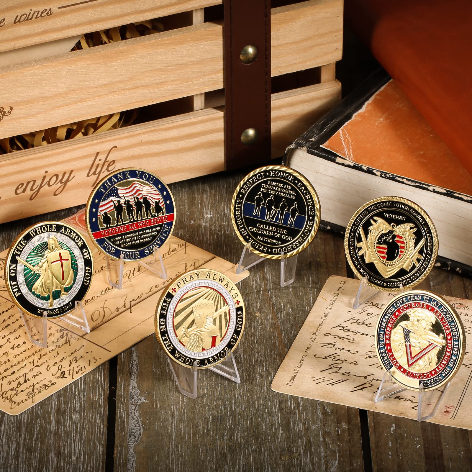 LuluCircle Challenge Coin – Thank You for Your Service – Veteran Commemorative with Display Box