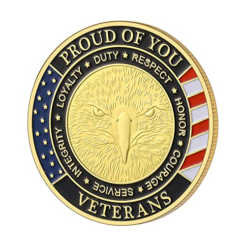 LuluCircle Challenge Coin – Thank You for Your Service – Veteran Commemorative with Display Box
