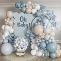 LULUMIKA 139-Piece Dusty Blue Balloon Garland Arch Kit for Baby Shower, Birthday, Wedding