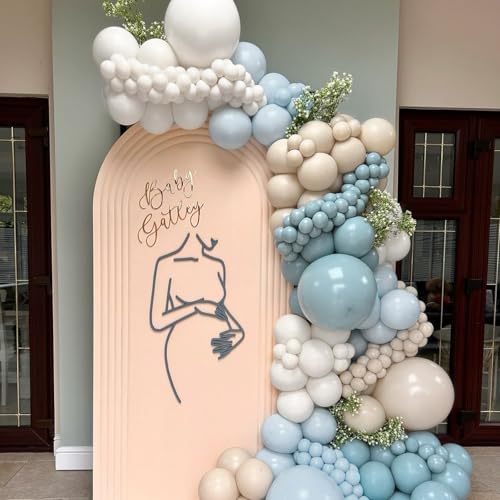 LULUMIKA 139-Piece Dusty Blue Balloon Garland Arch Kit for Baby Shower, Birthday, Wedding