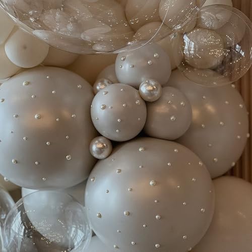 LULUMIKA Pink Bow Balloon Arch Kit 147 Pieces – Double Stuffed Pearl White Sand Balloons for Coquette Birthday Baby Shower Decor