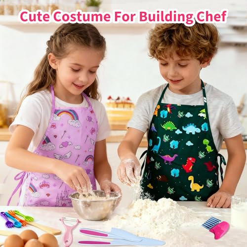 Lumiparty Kids Chef Set – Apron, Hat & Baking Tools for Pretend Play (Ages 3-12)
