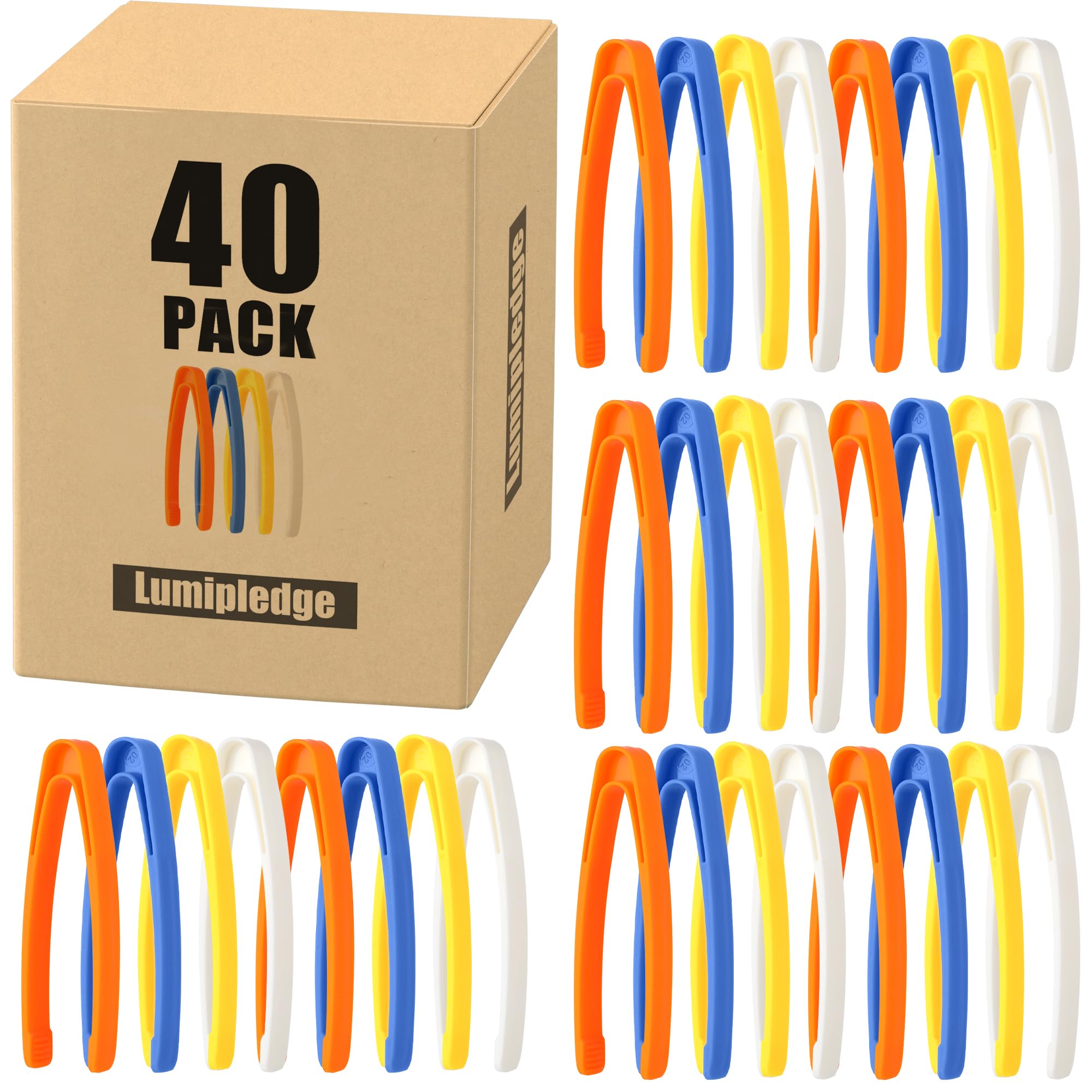 Lumipledge 40-Piece Plastic Tweezers Set for Toddlers – Fine Motor Tools for Sensory Bins & Early Learning